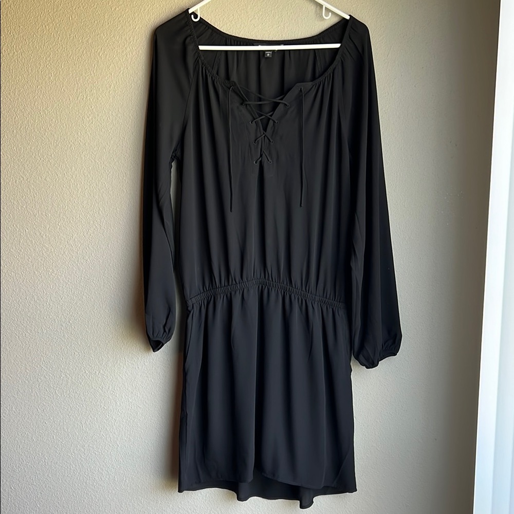 Express Black Bishop Sleeve Sundress